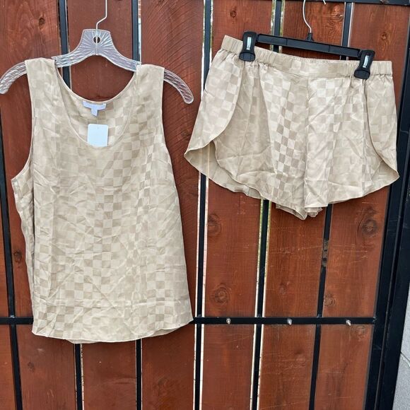 Lunya Checkered Tan Pajama Set - Picture 3 of 6